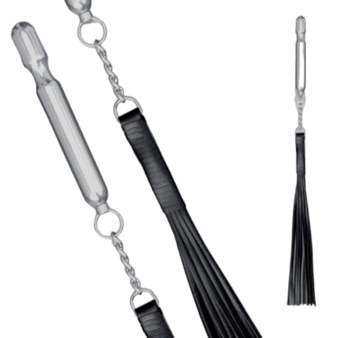 Rotary Leather Whip With Aluminium Dildo