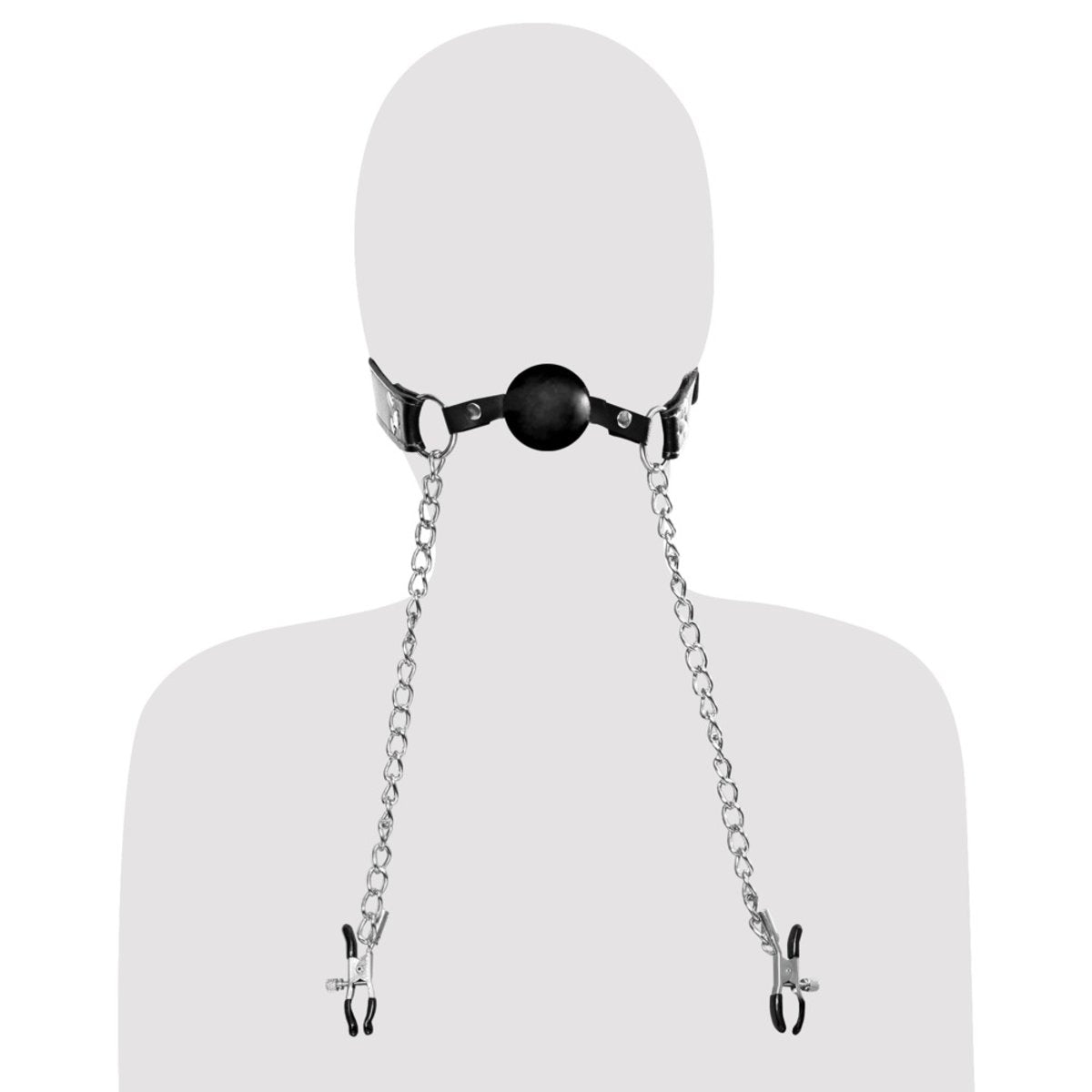 Deluxe Ball Gag And Nipple Clamps