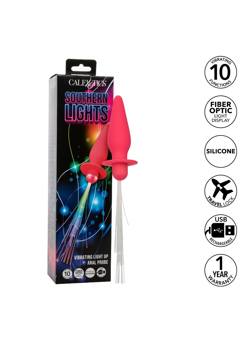Southern Lights Vibrating Light Up Anal Probe Pink