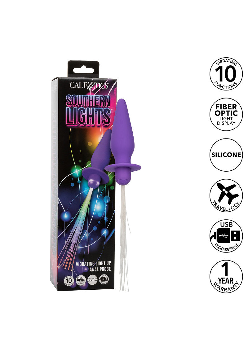Southern Lights Vibrating Light Up Anal Probe Purple