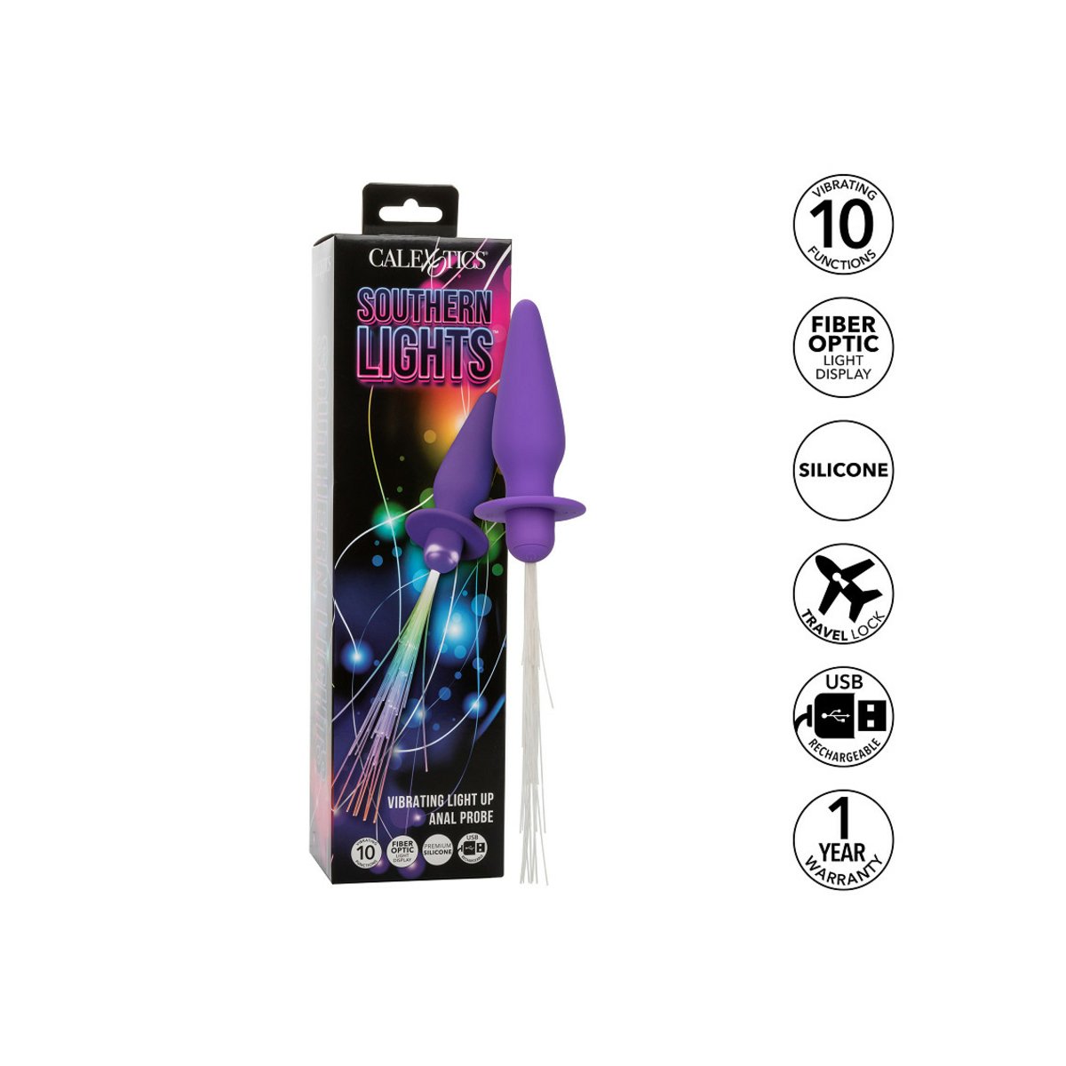 Southern Lights Vibrating Light Up Anal Probe