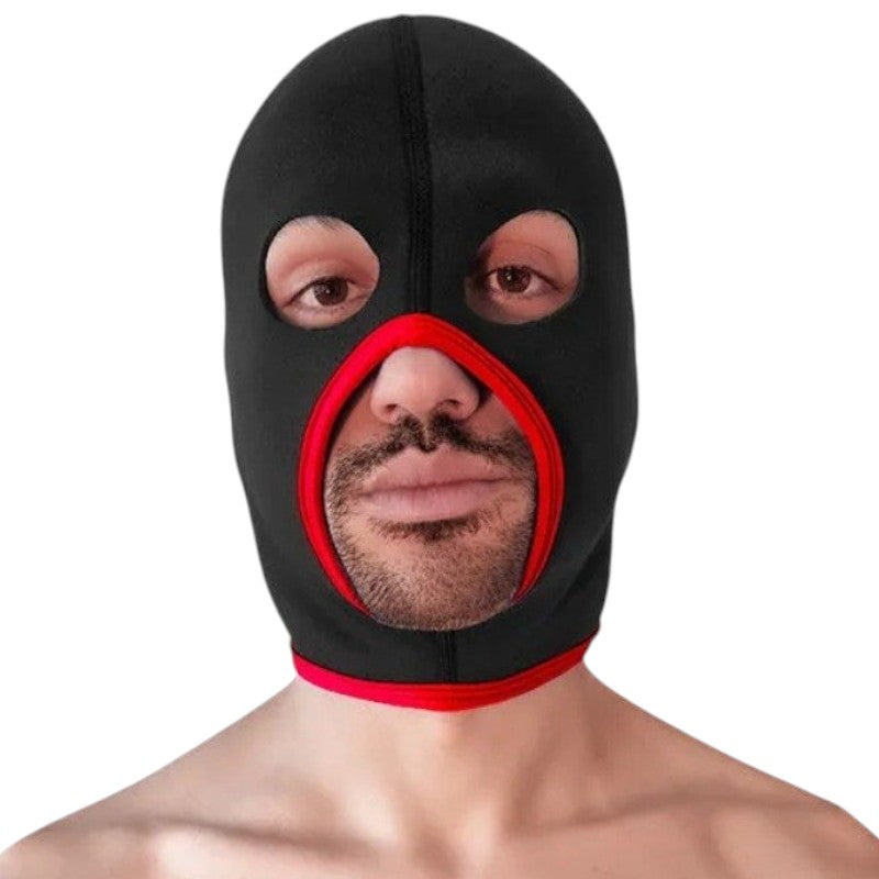 Brutus Neoprene Face Fucker Hood Black Red