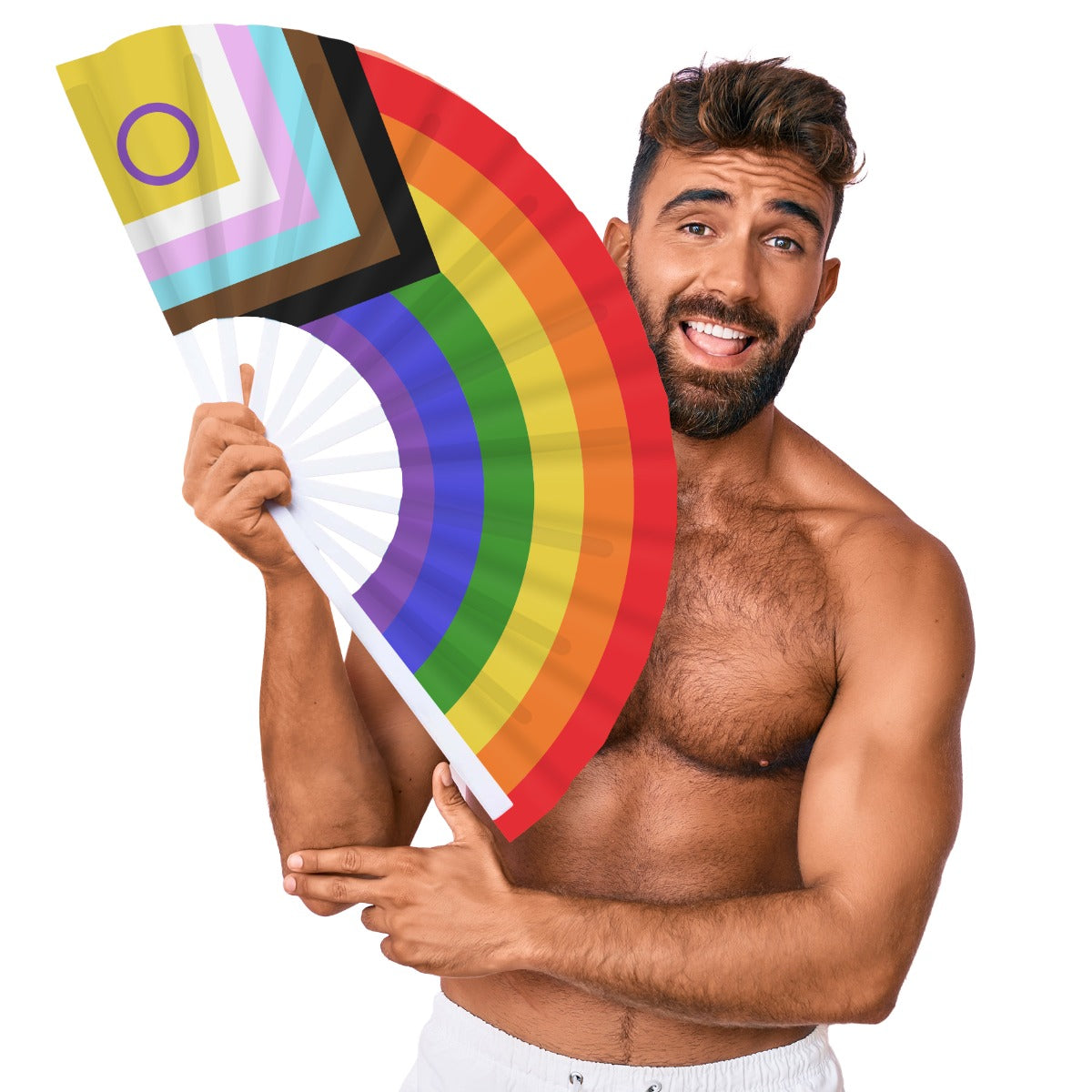PROUD LGBTQIA PRIDE Rainbow Fan
