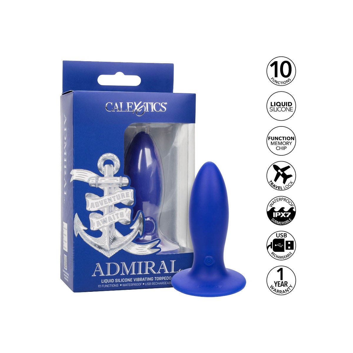 Admiral Liquid Silicone Vibrating Torpedo