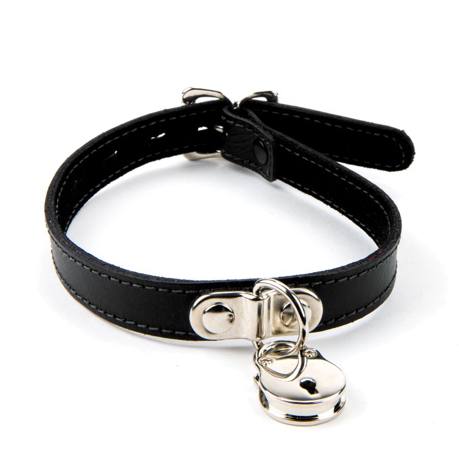 17mm Collar with Padlock- Suede Lined