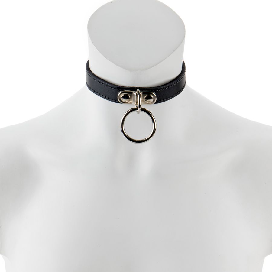 17mm Collar with Ring Suede Lined BLK/BLK