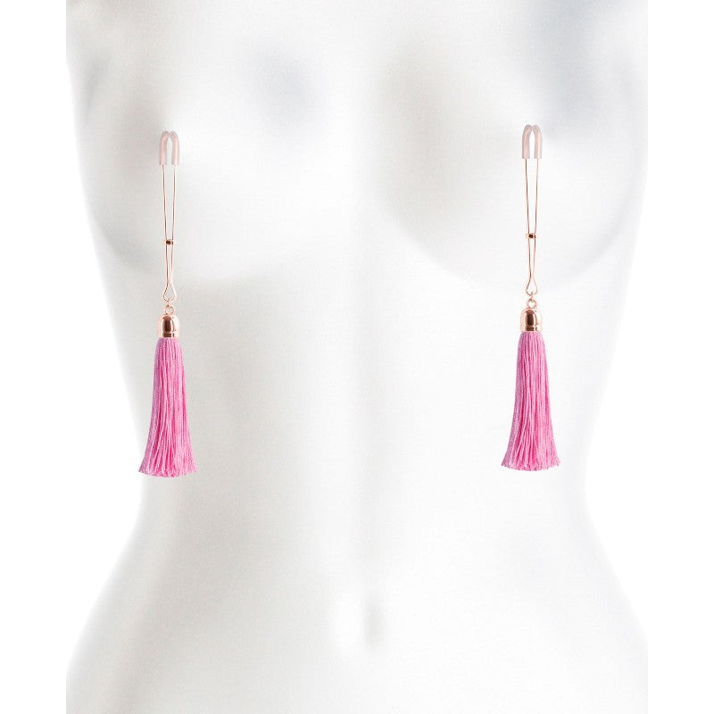 Bound Tassle Nipple Clamps Pink