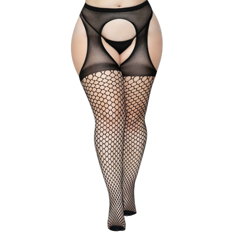 Suspender Hose With Opaque Top