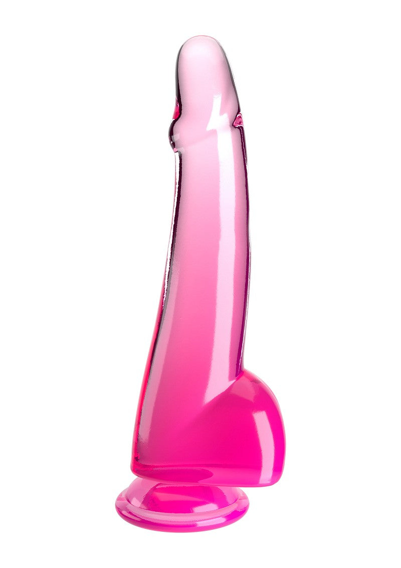 King Cock Clear 10 inches With Balls Pink
