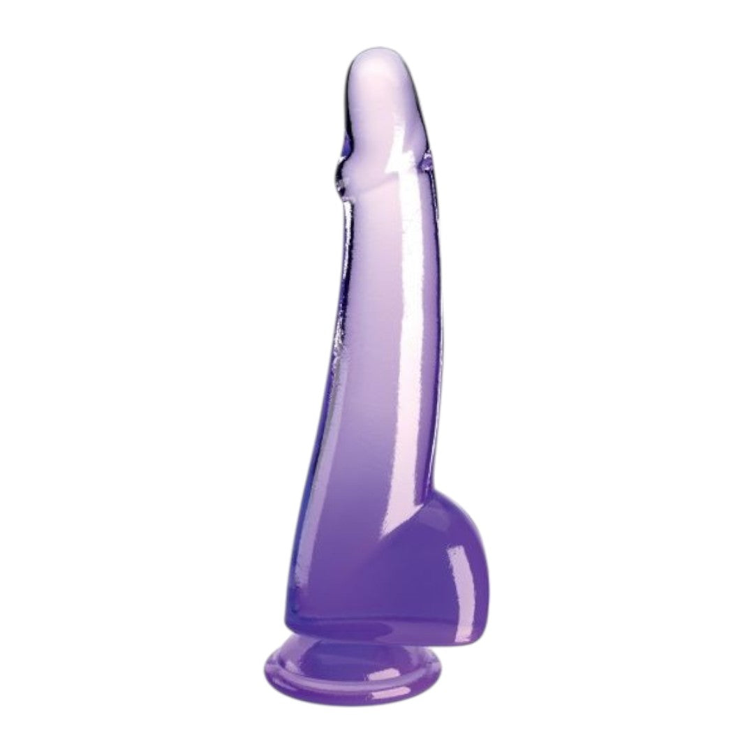 King Cock Clear 10 inches With Balls Purple