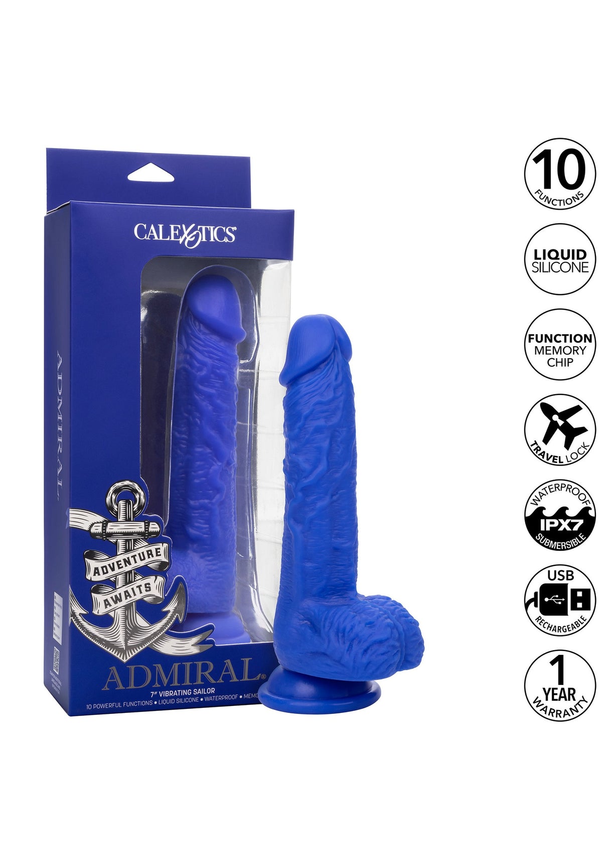 Admiral 7" Vibrating Sailor Dildo