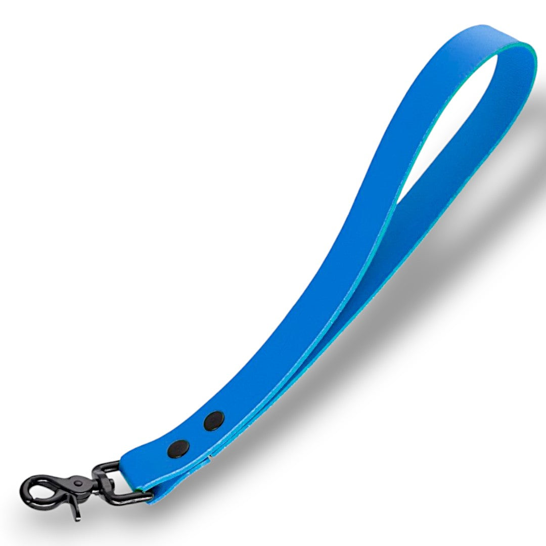Leather Leash Short Blue