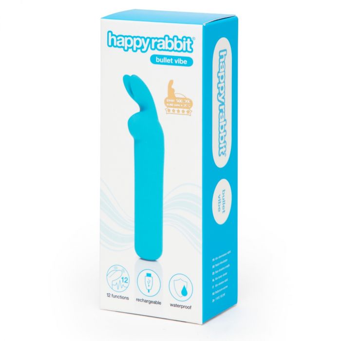 Happy Rabbit Rechargeable Vibrating Bullet - Blue