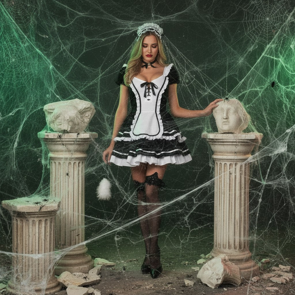 Maid to Flirt Ruffle Trimmed Dress by Leg Avenue