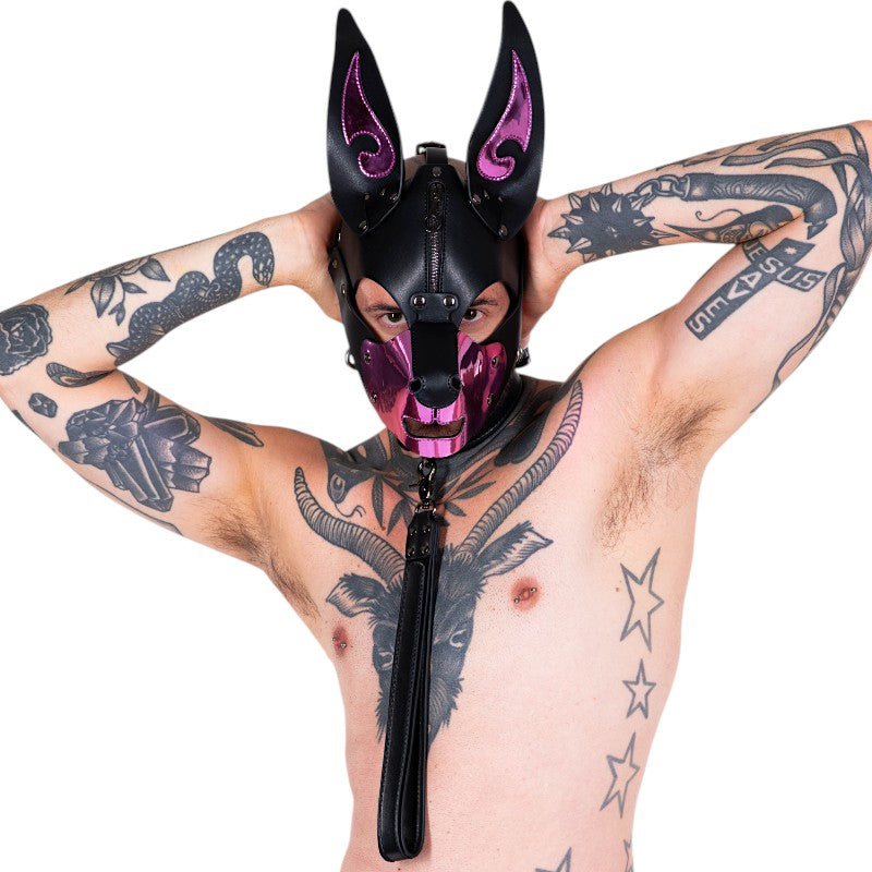 K9-CHROME DOG MASK-Pink
