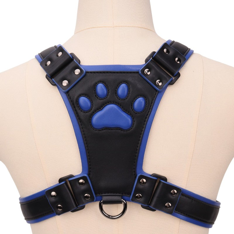 Paw Print Puppy Harness- Blue