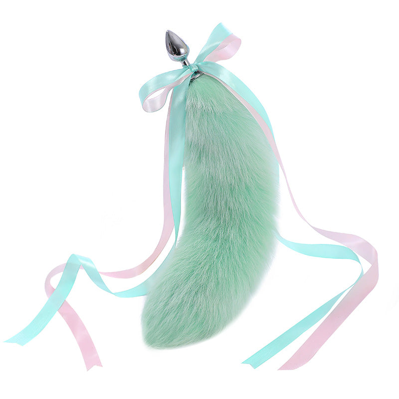 Fluffy Fox Butt-Plug Tail Mint