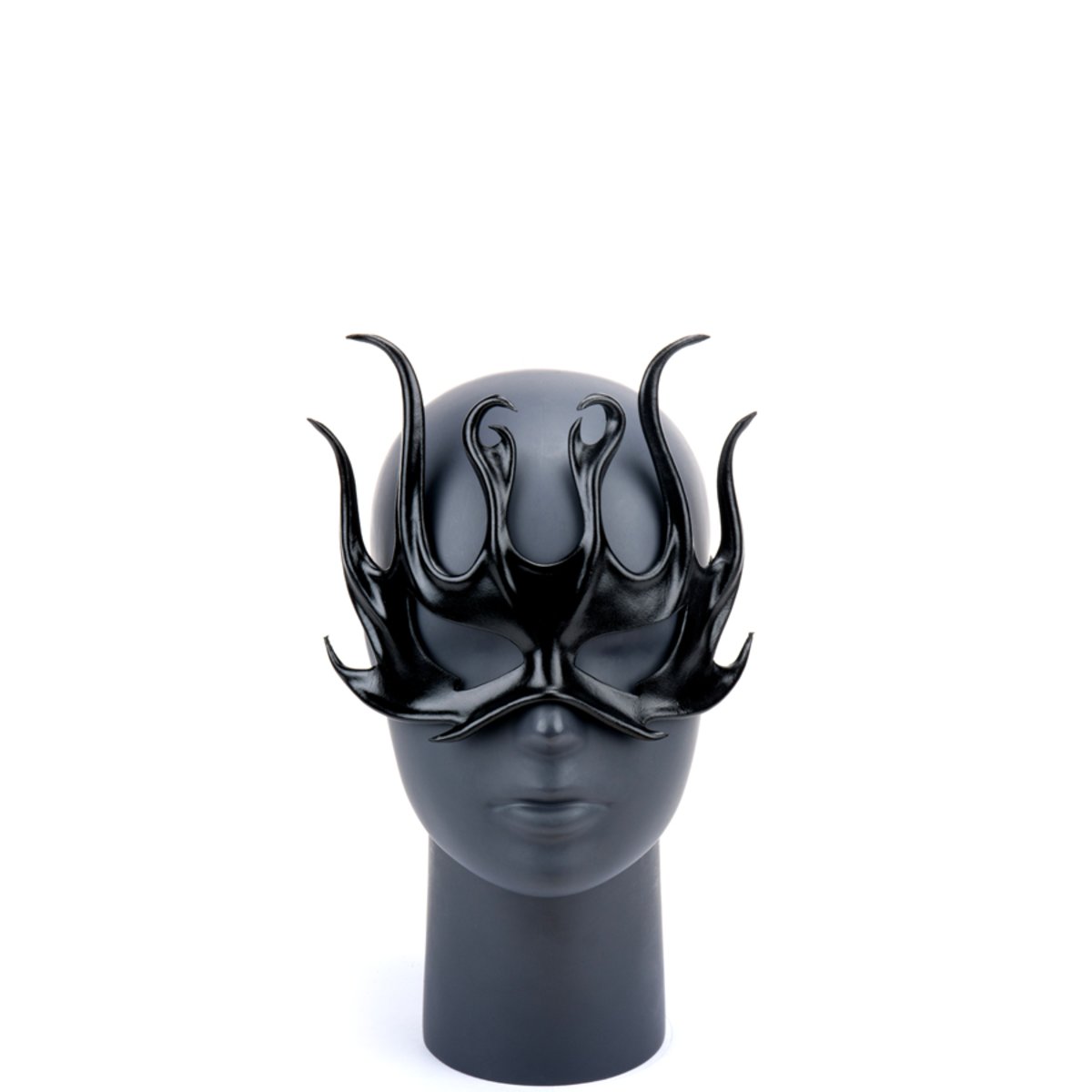 Cecilio Leather Design Flame Goddess Mask - Black