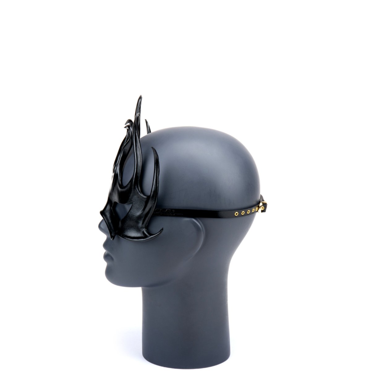 Cecilio Leather Design Flame Goddess Mask - Black