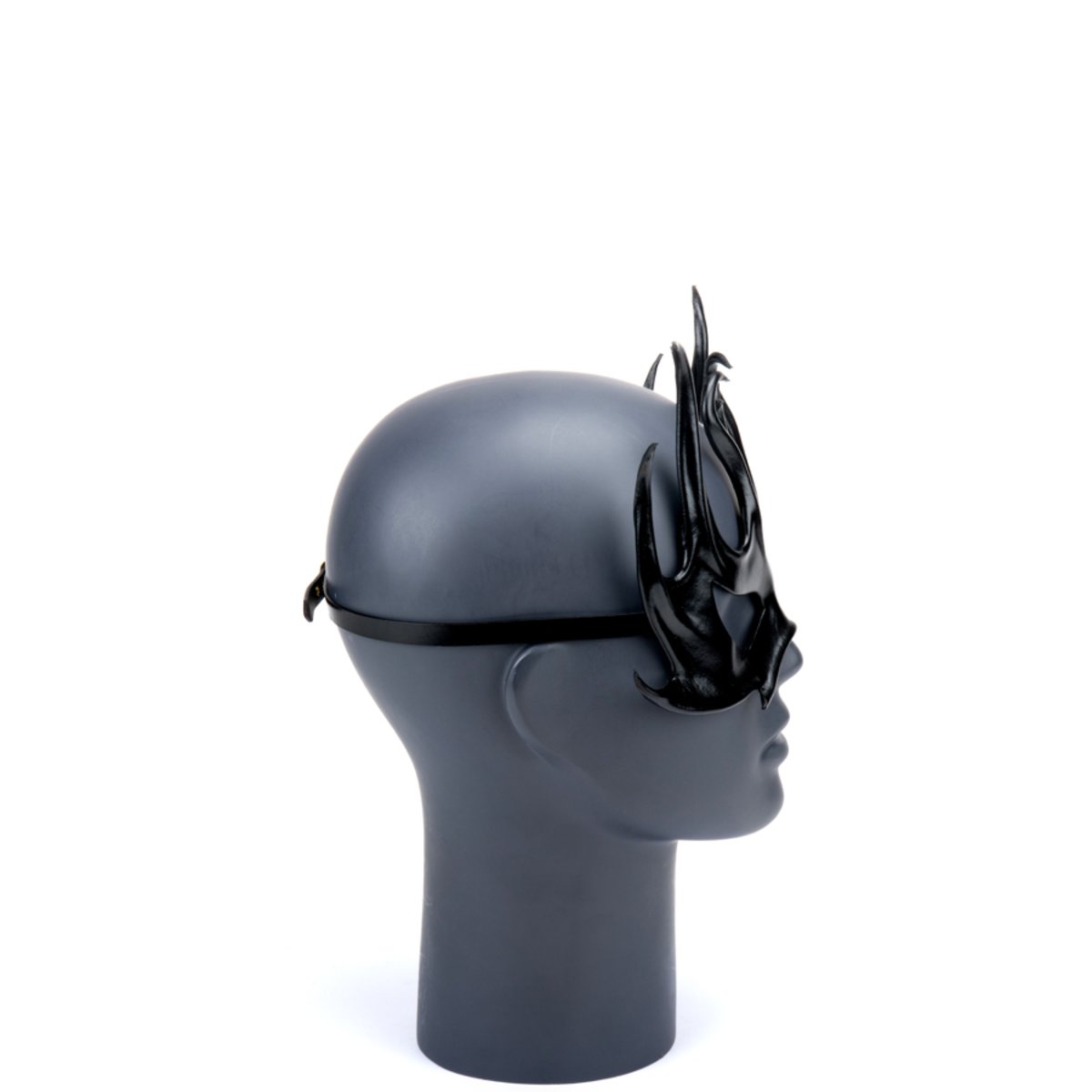 Cecilio Leather Design Flame Goddess Mask - Black