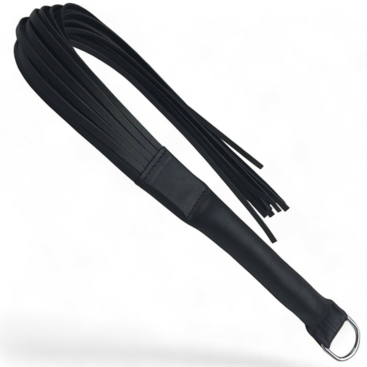 Black Leather Flogger W/ D-Ring