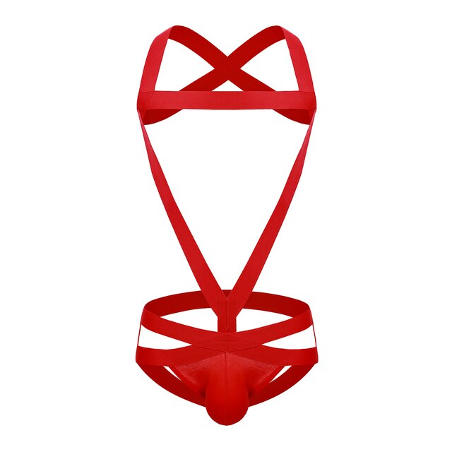 Elastic Bondage Jockstrap Harness Red