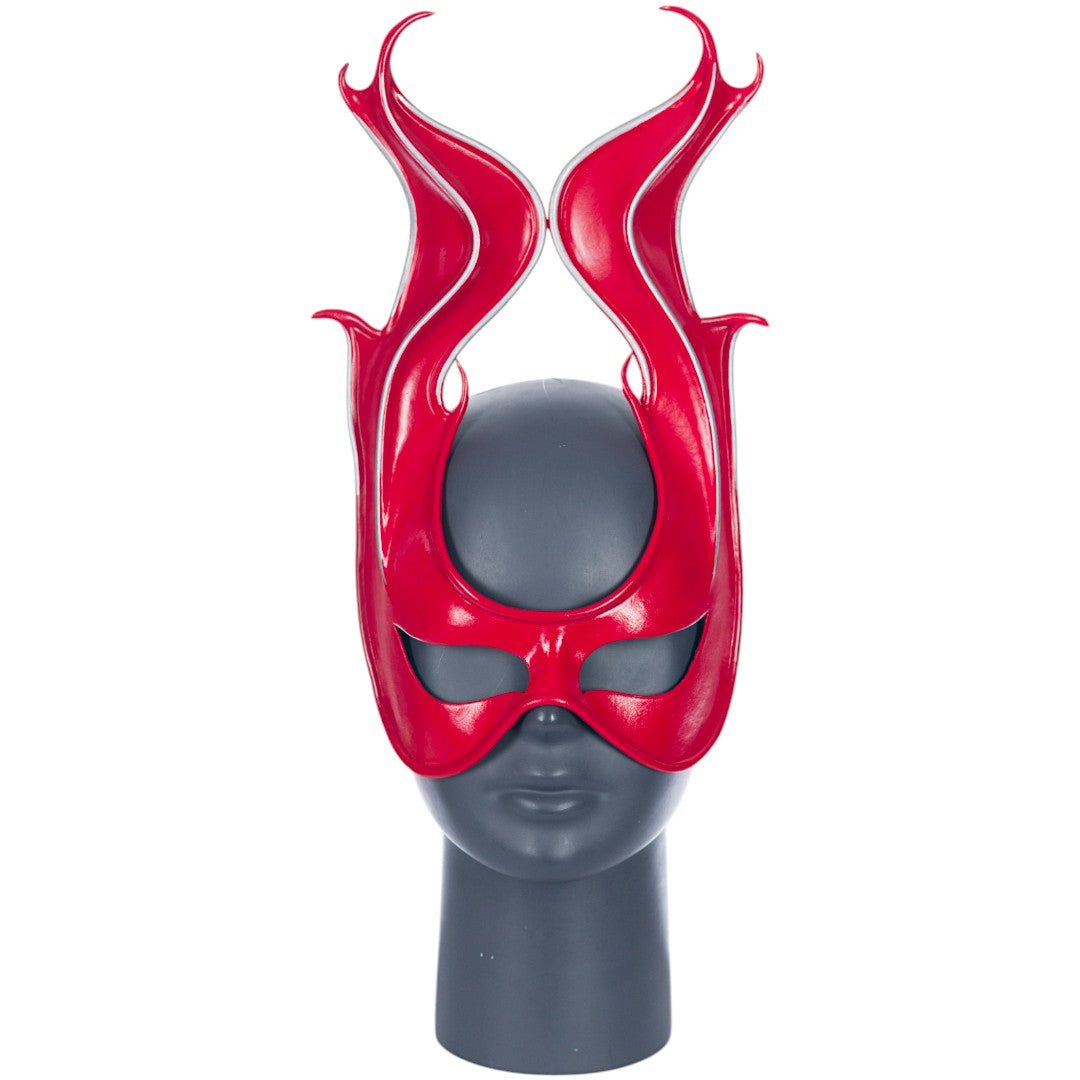 *Red Hi-Flames Leather Mask Leather Mask