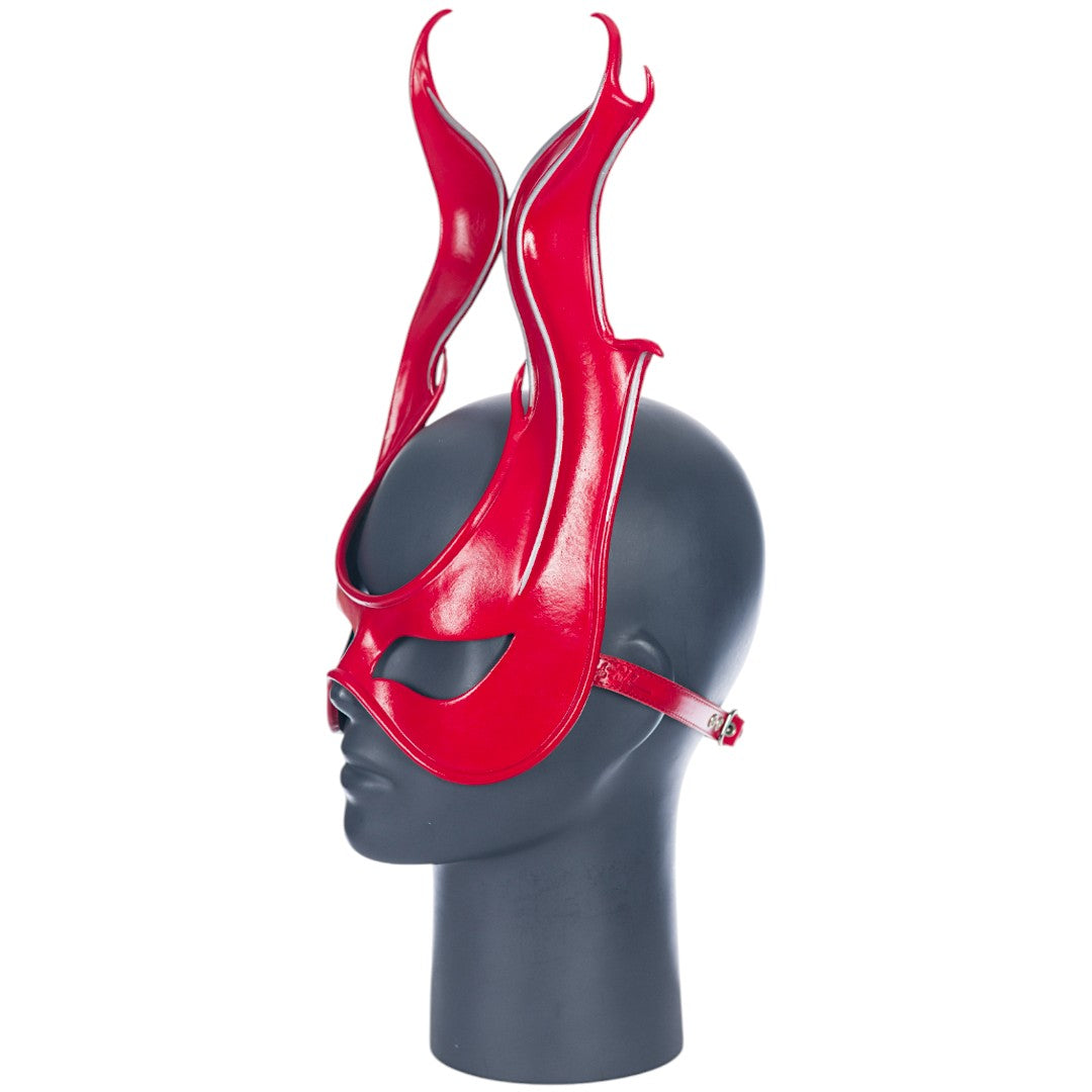 *Red Hi-Flames Leather Mask Leather Mask