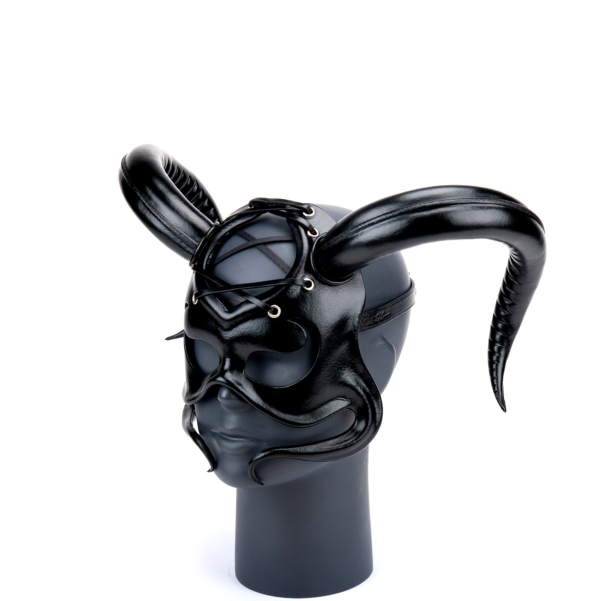 Cecilio Leather Designs Devil Woman Mask - Black