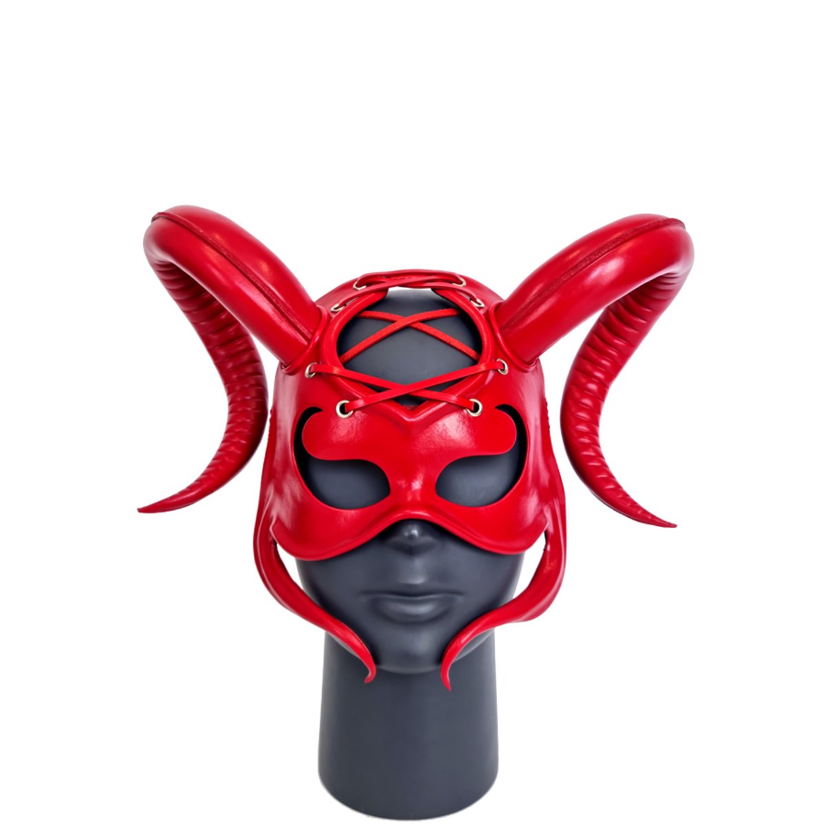 *Devil Woman Red Leather Mask
