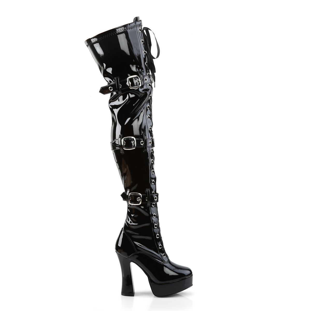 Electra-3028 Thigh-High Boot With Triple Buckle Strap