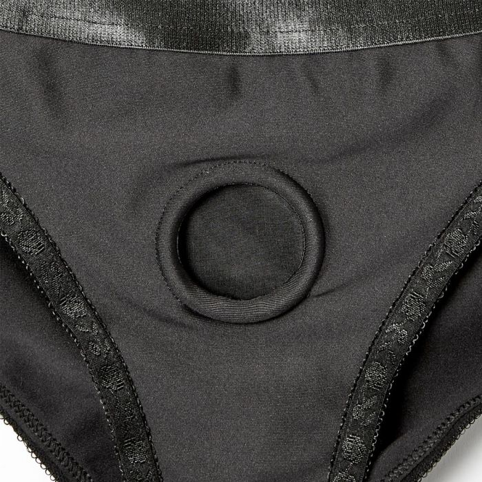 Em.Ex Active Harness Wear-Silhouette Crotchless-Black-X