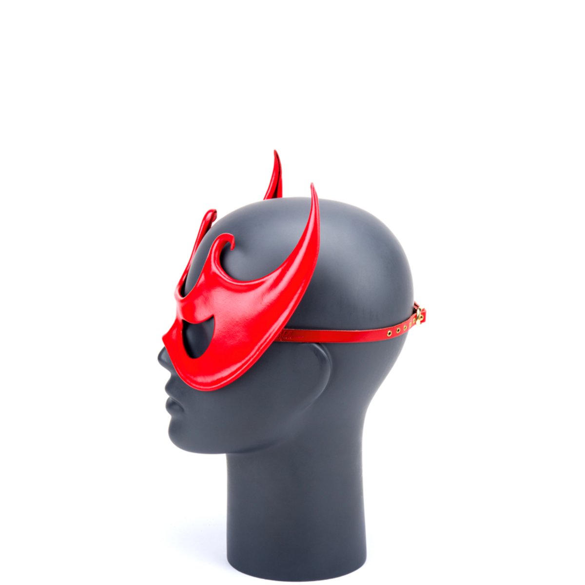 Cecilio Leather Designs Fantasy Bat Mask - Red