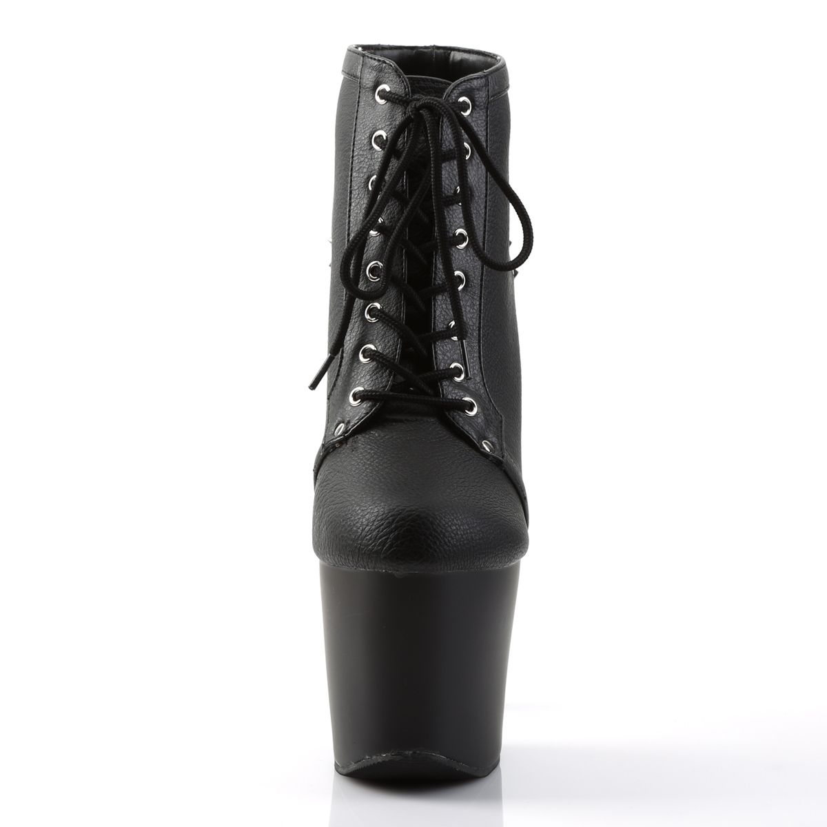 Fearless-700-28 Platform Lace Up Ankle Boot Featuring Spikes And Studs