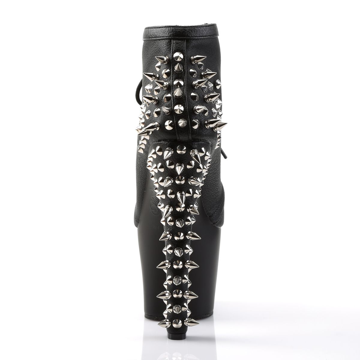Fearless-700-28 Platform Lace Up Ankle Boot Featuring Spikes And Studs