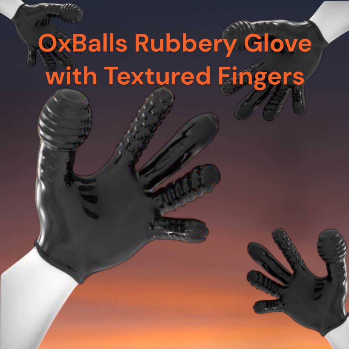 Oxballs Stretchy Finger Fuck Rubbery Glove With Textured Fingers