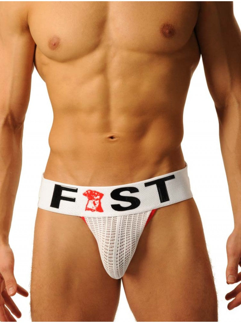 Fist Logo Jock Strap -White