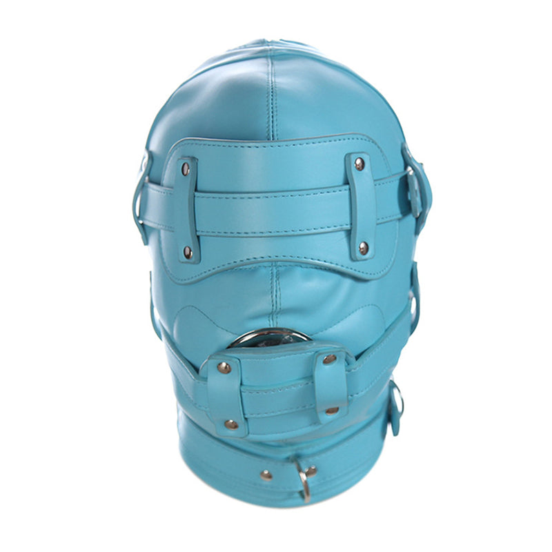 Bondage Hood w/ Cock Gag Blue