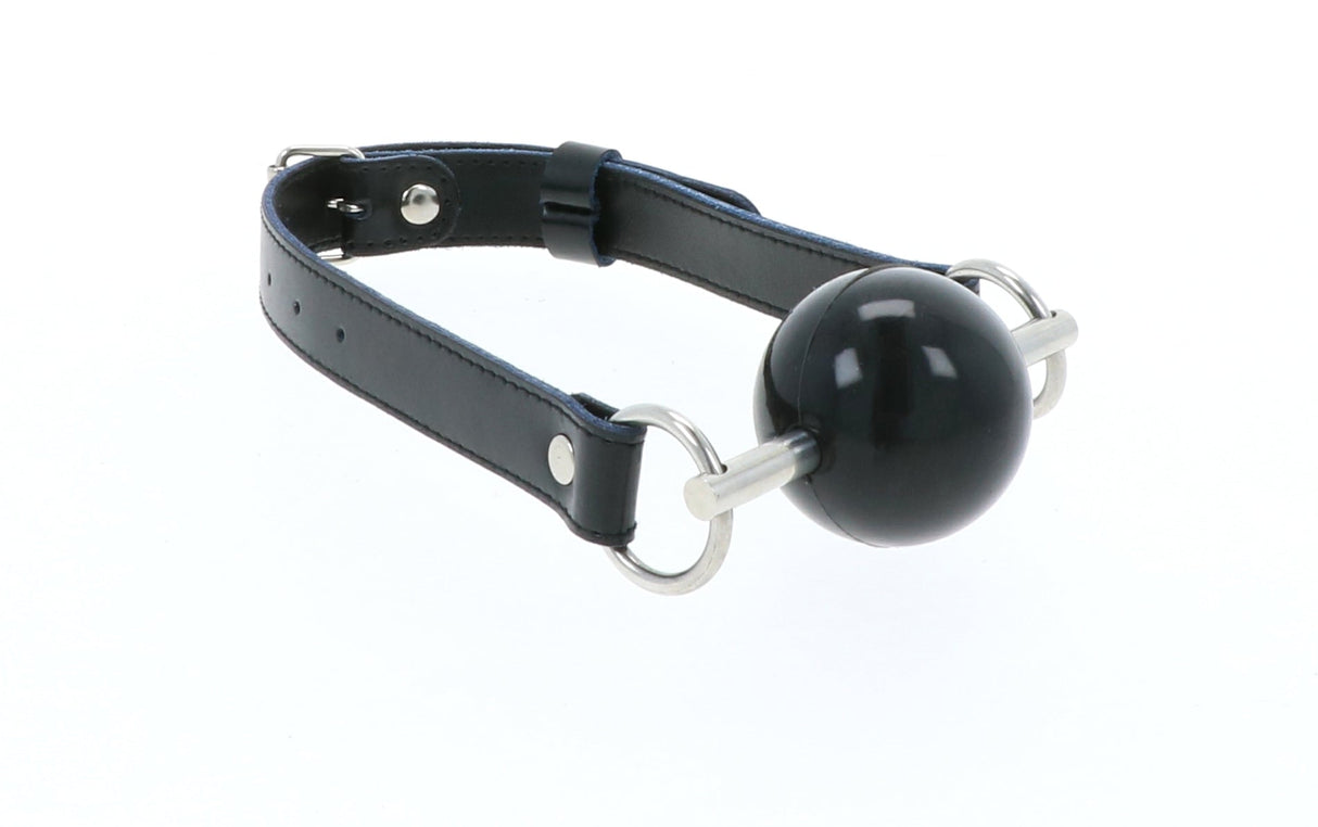 Ball Gag-Hardball Mouth Gag Black-Leather Strap