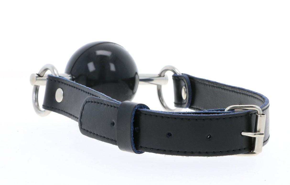 Ball Gag-Hardball Mouth Gag Black-Leather Strap