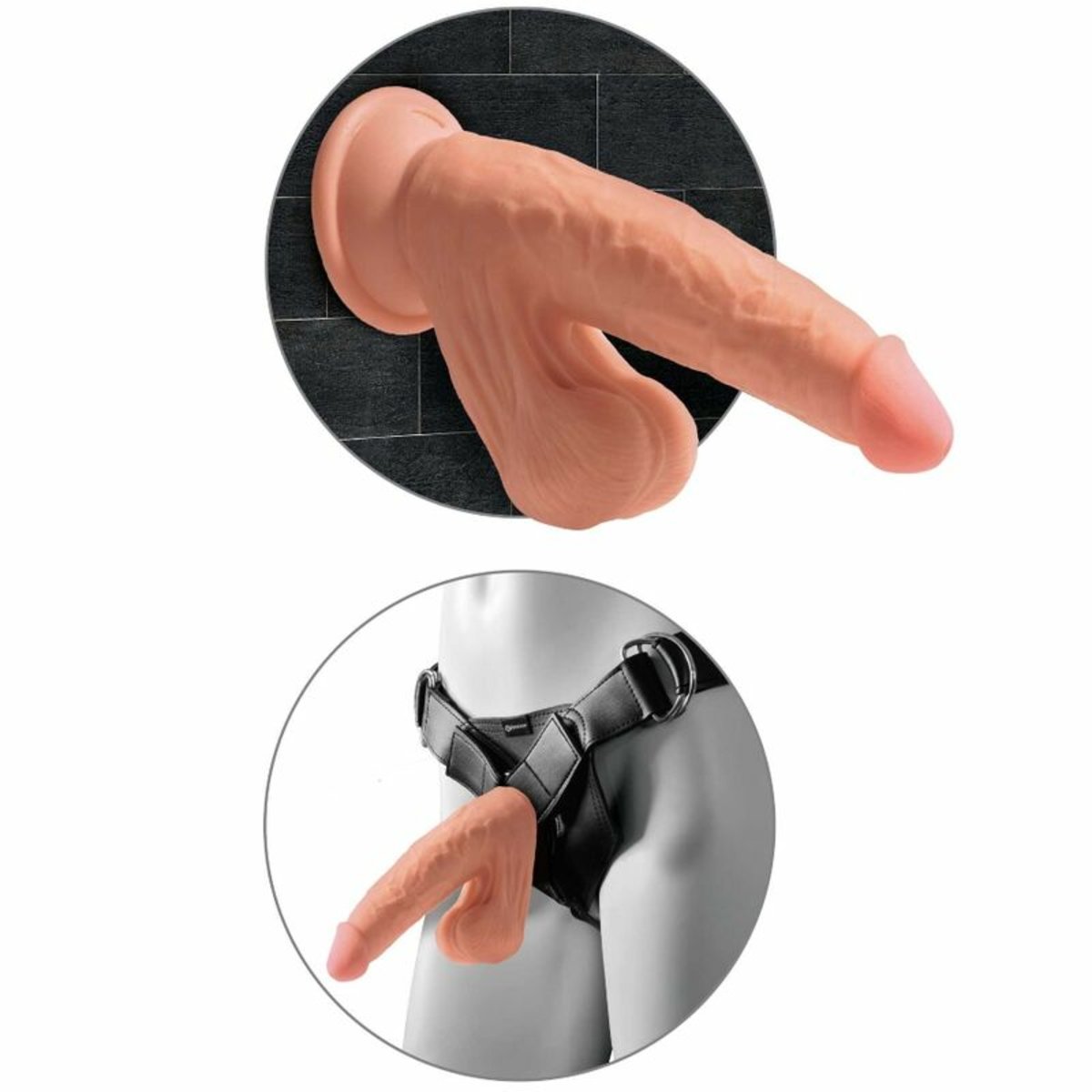 King Cock Plus 3D Cock Swinging Balls 7"