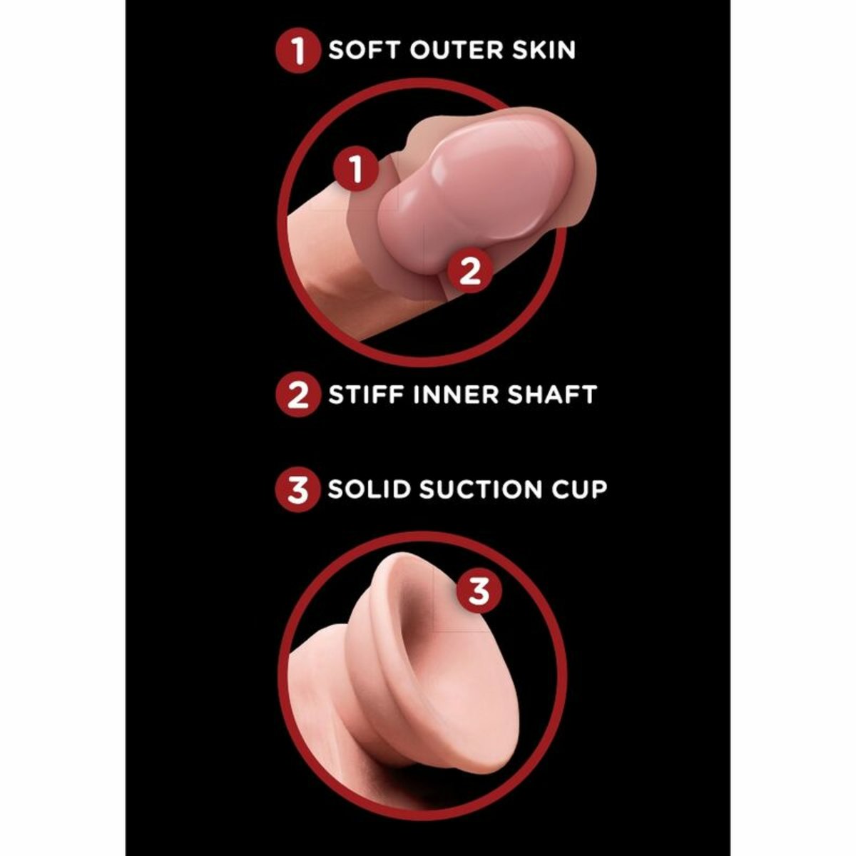 King Cock Plus 3D Cock Swinging Balls 9" Dildo