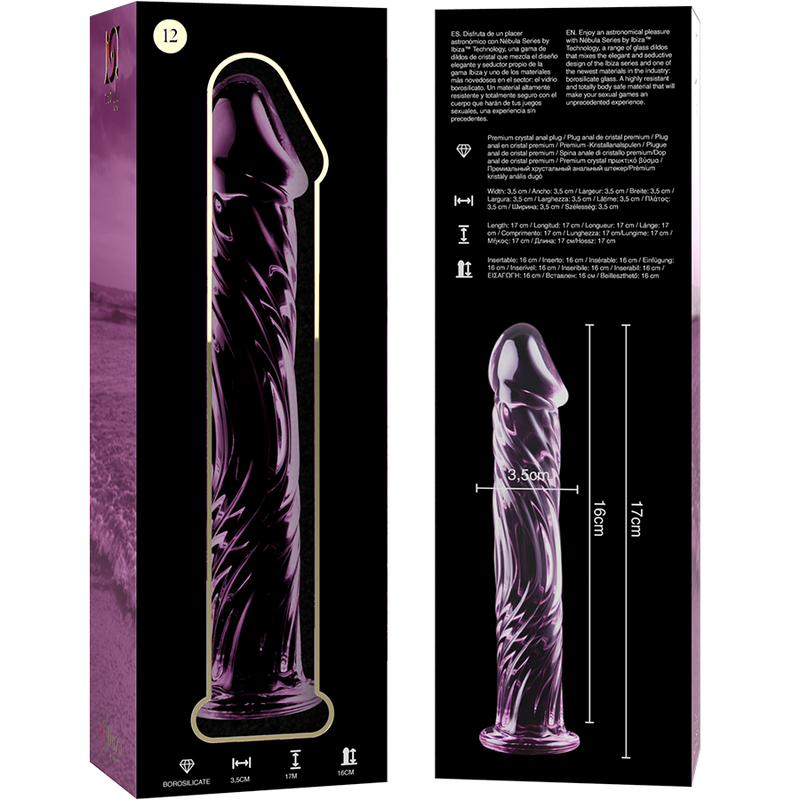 NEBULA 12 Glass Dildo Pink
