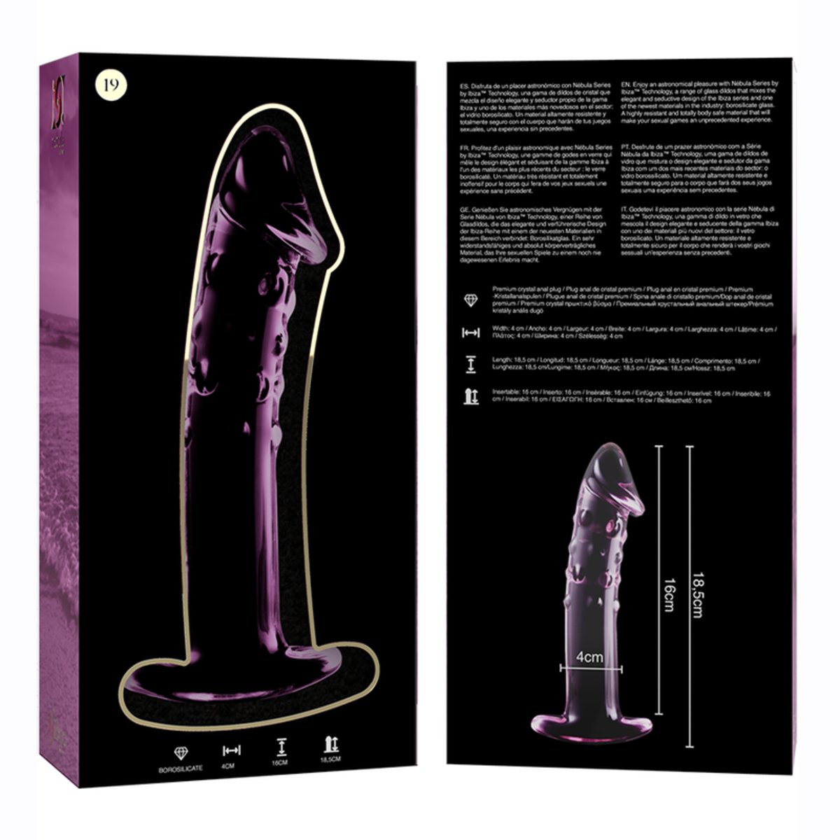 Nebula 19 Glass Dildo