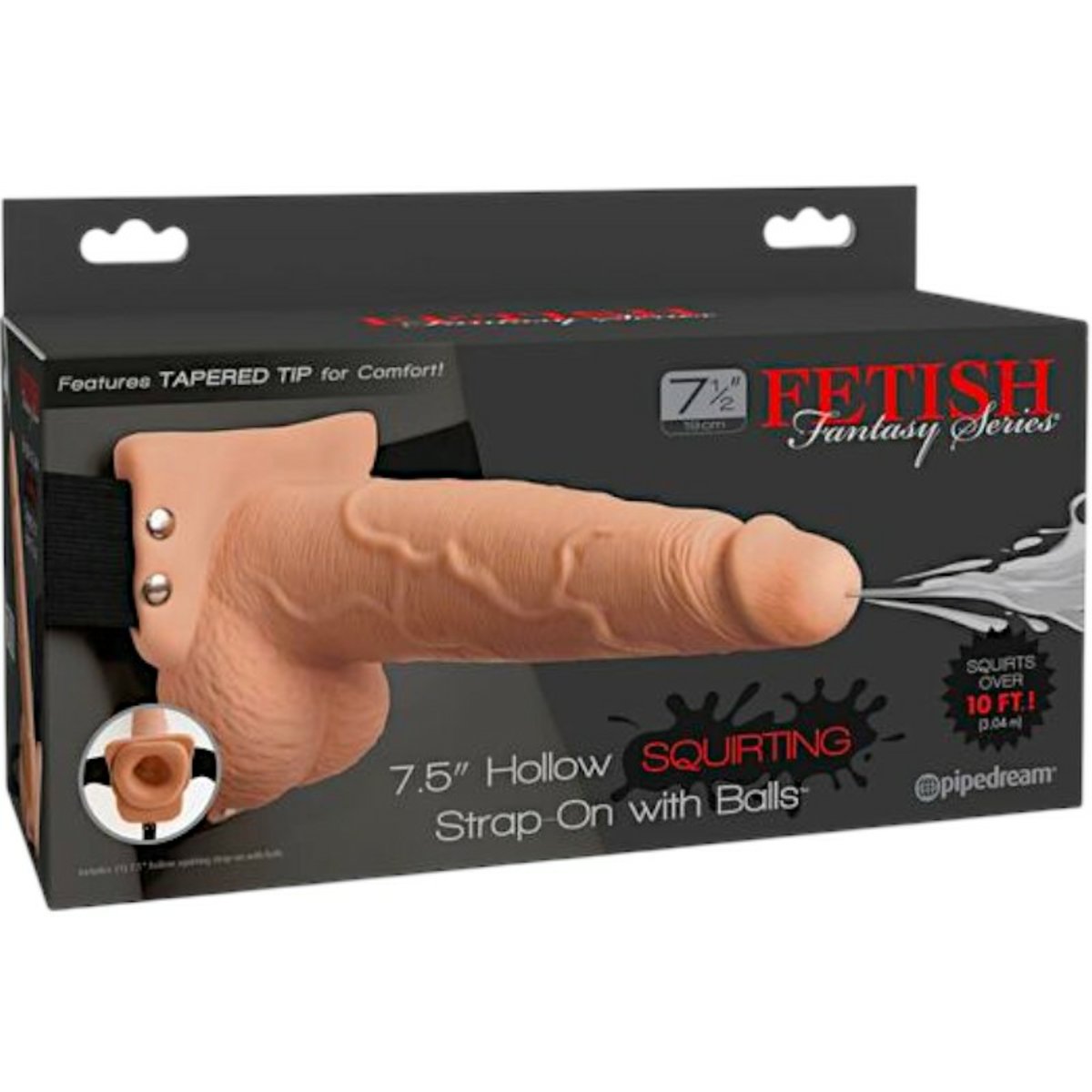 Fetish Fantasy Adjustable Harness Squirting Strap-On W/ Balls