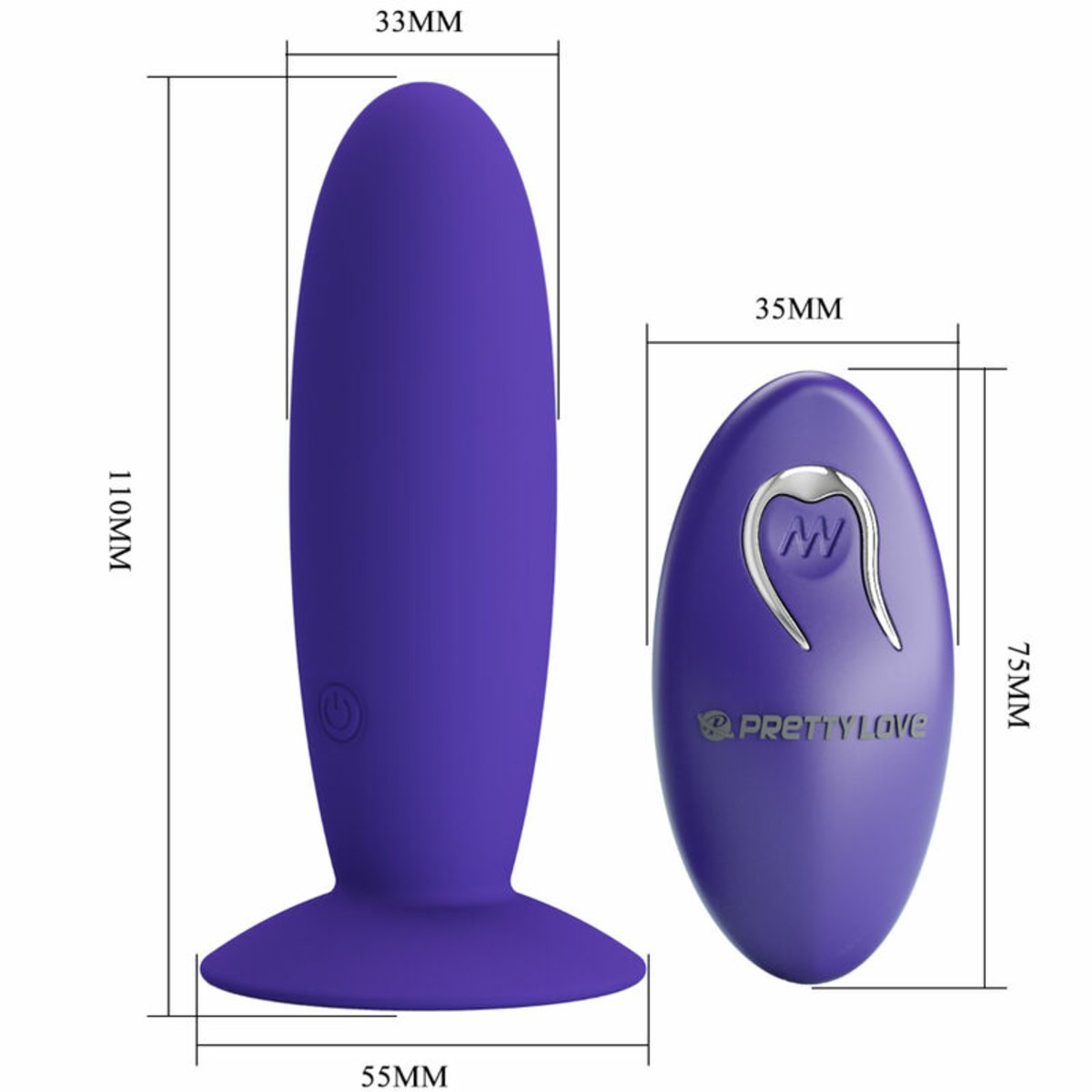 Pretty Love Anal Plug Vibrator & Remote Control