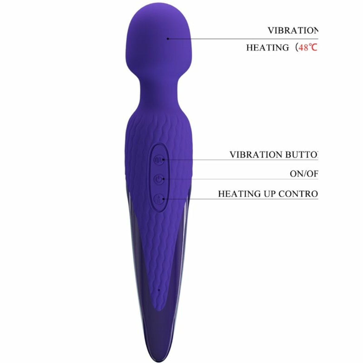 Pretty Love Wand Vibrator Violet Heat Effect
