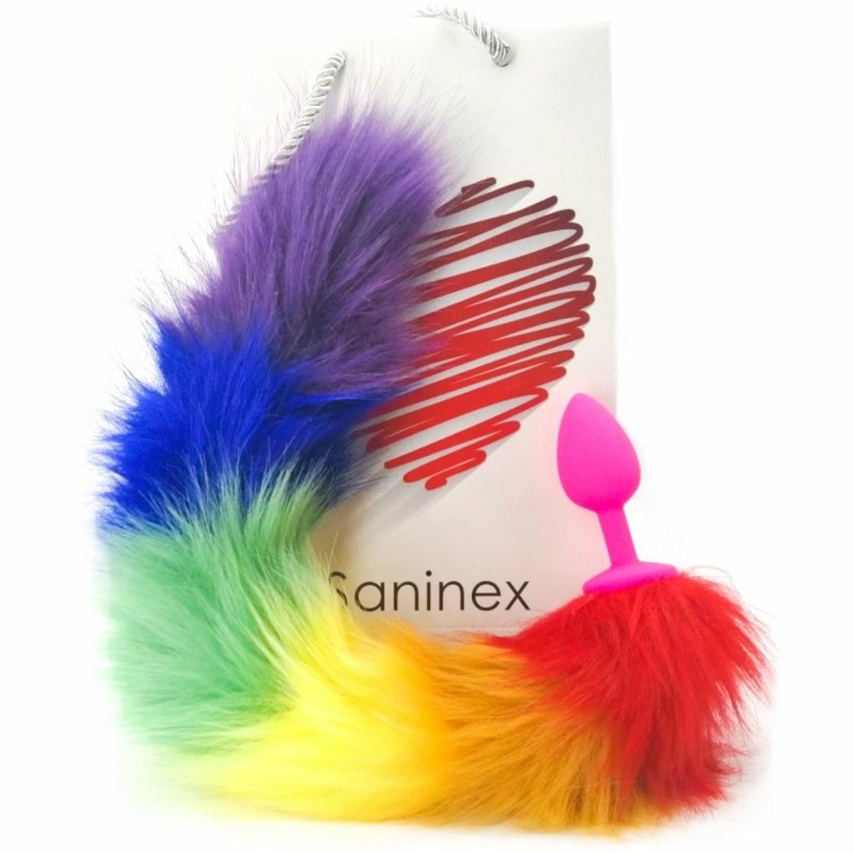 Fox Tail-Saninex Sensation Plug W/ Rainbow Tail