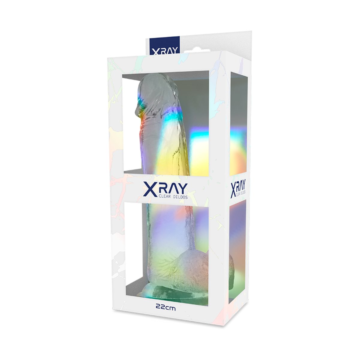 Dildo-Xray Clear Cock With Balls-22cm X 4.6cm