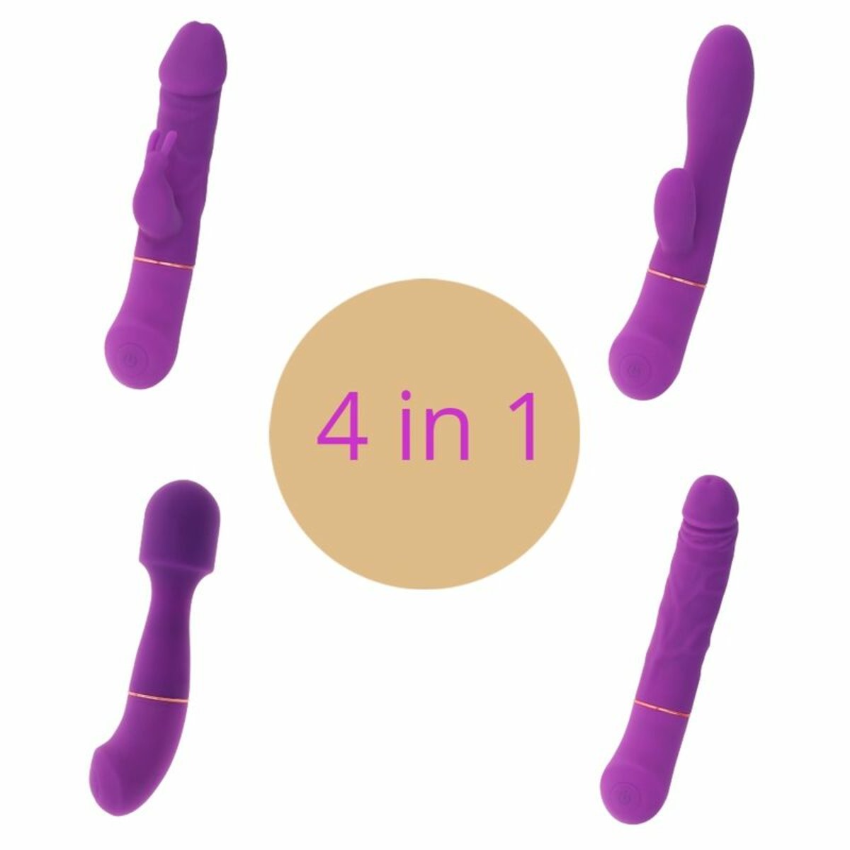 Vibrator 4in 1 Motor + Stimulator Covers